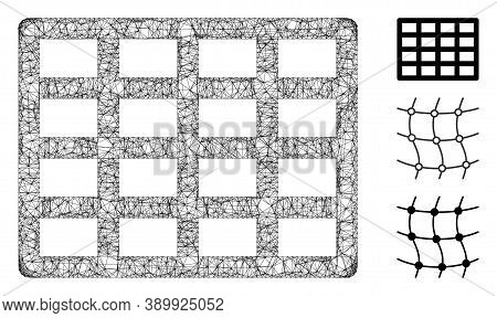 Mesh Grid Polygonal Web Icon Vector Illustration. Carcass Model Is Created From Grid Flat Icon. Tria