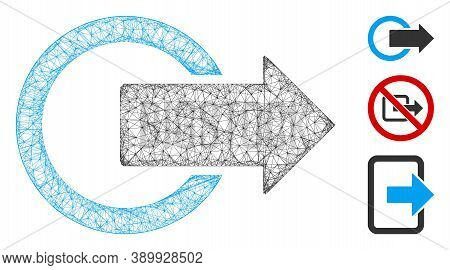 Mesh Logout Polygonal Web 2d Vector Illustration. Model Is Created From Logout Flat Icon. Triangular