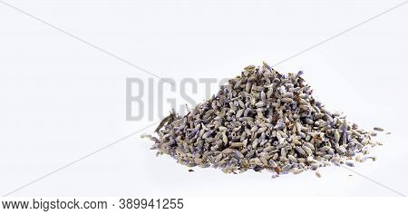 Pile Dried Lavender Flowers - Lavandula. Text Space