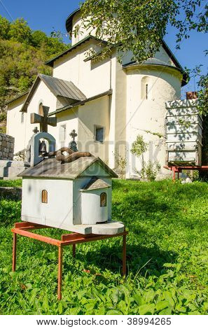 Moraca monastery, Montenegro - beehive as replica of church