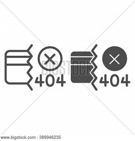 Credit Card And Communication Error Line And Solid Icon, Payment Problem Concept, Payment Failure Si