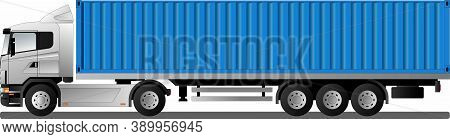 Truck With Semitrailer For Transporting Sea Containers.