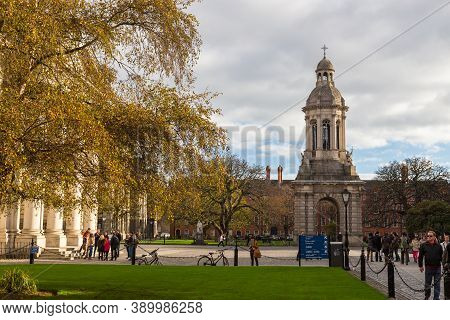 Dublin, Ireland - 10 November 2015: Trinity College Officially The College Of The Holy And Undivided