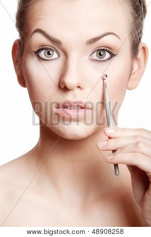 beauty. Young brunette woman