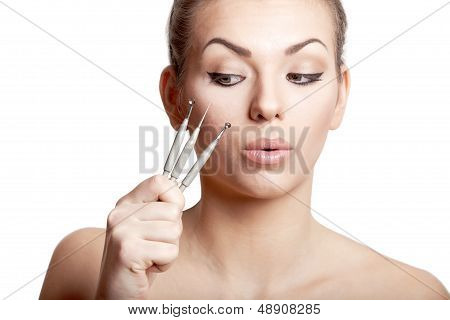 beauty. Young brunette woman