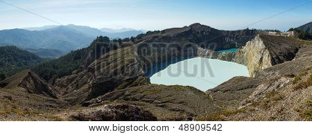 Multicolored Volcanic Lakes View