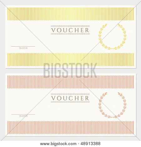 Gift Voucher / certificate / coupon template (banknote, cheque, check)