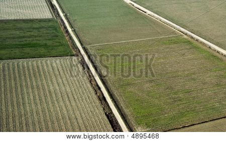 Terreno agricolo In primavera vista aerea