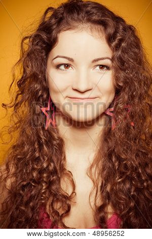 happy young woman with lollipop