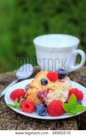 Raspberry yoghurt cake