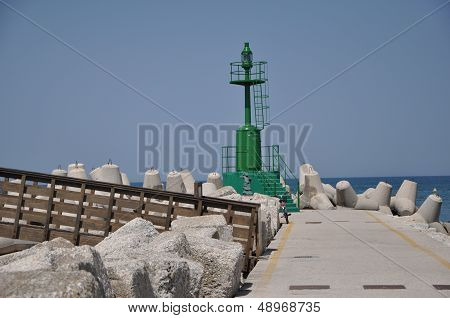green lighthouse