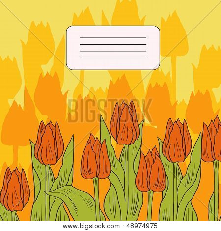Floral card with tulips