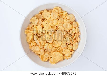 Cornflakes for you in ceramic white bowl