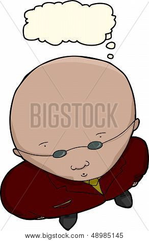 Thinking Bald Man
