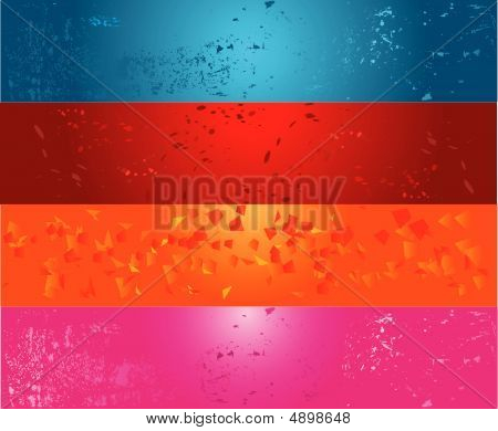 Four Color Grunge Banners