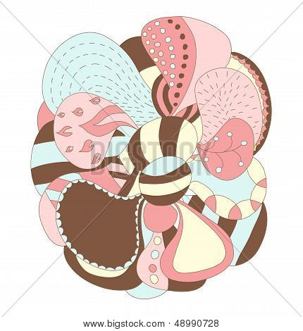 Abstract hand draw strange flower style figure