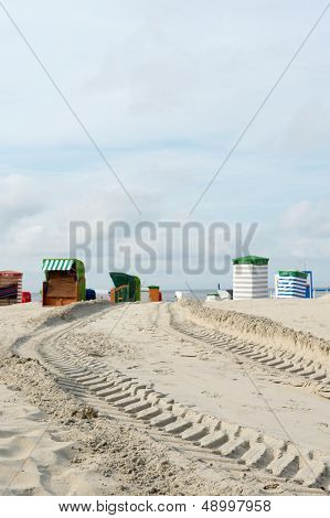Tyske ø Borkum med strandstole