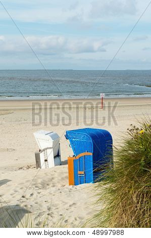 Tyske ø Borkum med strandstole