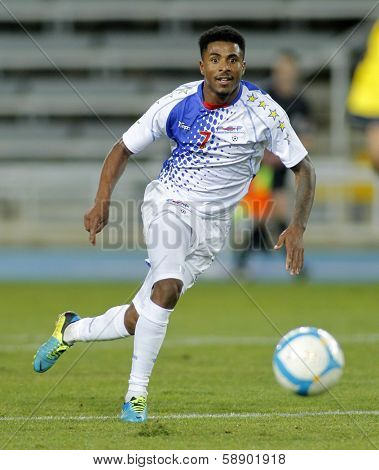 BARCELONA - DEC, 30: Cape Verdean player LuÃ?ÃÂ­s Carlos Soares aka Platini in action during the friendly match between Catalonia and Cape Verde at Olympic Stadium on December 30, 2013 in Barcelona, Spain