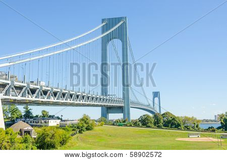 Verrazano-Narrows Bridge, NYC - view from Staten Island 