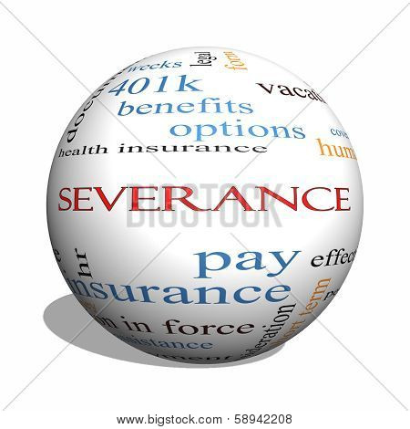 Severance 3D Sphere Word Cloud Concept