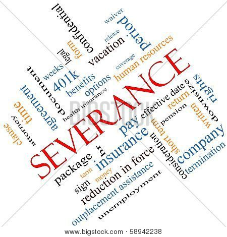 Severance Word Cloud Concept Angled