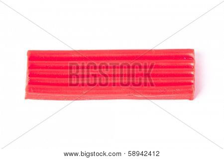 Single bar of plasticine isolated on white background