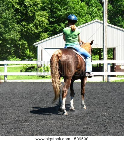 Menina em um cavalo