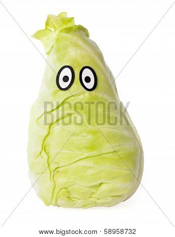 Pointed Cabbage Head With Eyes And Crest