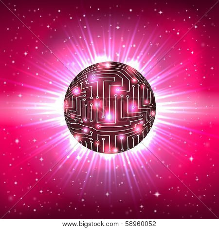 Abstract Sphere of Electronic Circuitry