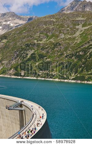 the reservoir for power generation by hydropower in malta, carinthia, austria. memory 