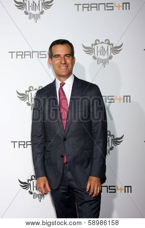 LOS ANGELES - JAN 23:  Eric Garcetti at the Annual Trans4m Benefit Concert at Avalon on January 23, 2014 in Los Angeles, CA