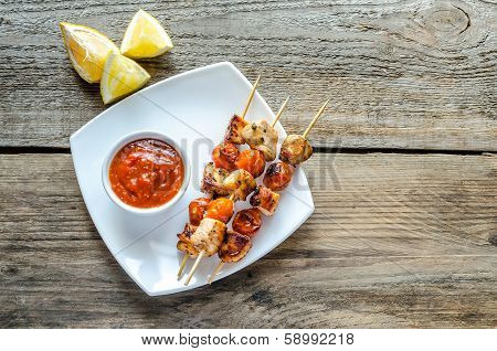 Grilled Chicken Skewers With Cherry Tomatoes