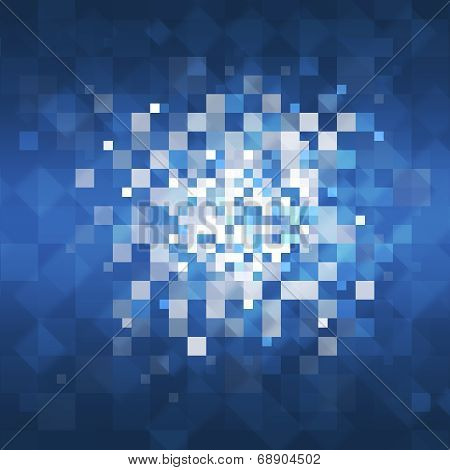 Squares on a blue background