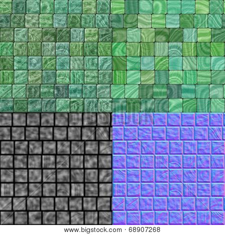 Glass Tiles Seamless Generated Hires Texture (bump & Normal)