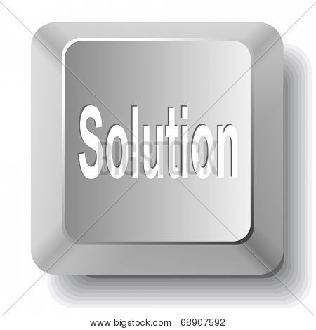 Solution. Computer key. Raster illustration.