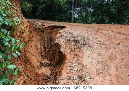 Road Landslide Damage