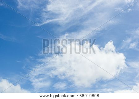 Blue Sky With Cloud Closeup