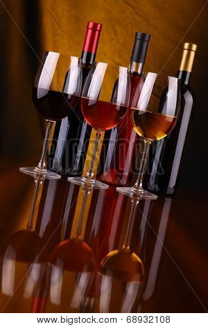 Wine Glasses And Bottles