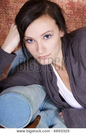 Bautiful Teenager On The Couch