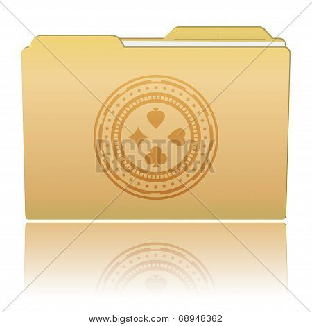 Folder With Casino Chip