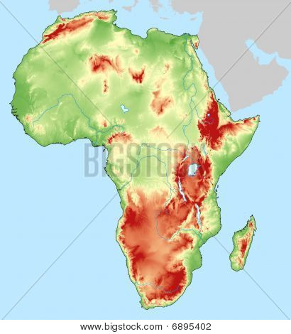 Topografie kaart van Afrika DEM DTM