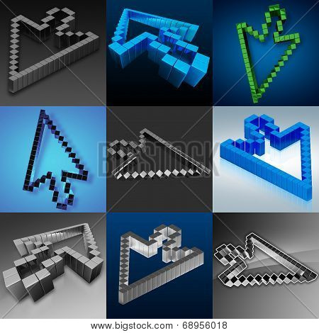 Cursors Mix In 3D