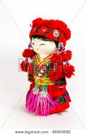 Chinese Souvenir Dolls In National Clothes