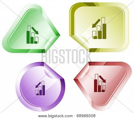 Graph degress. Raster sticker.