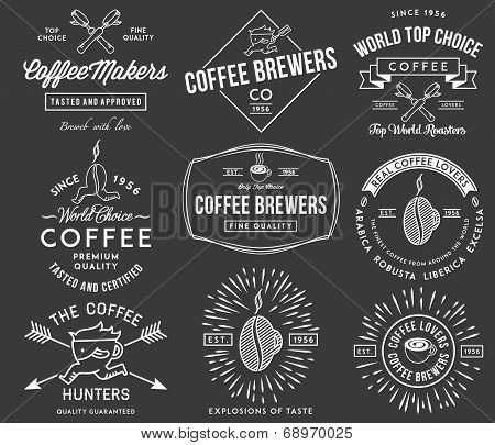 Coffee Badges And Labels White