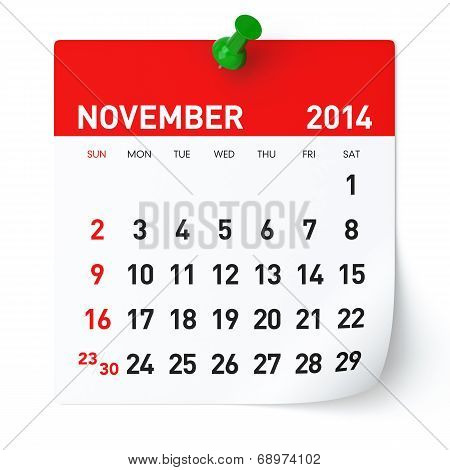 November 2014 - Calendar