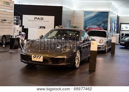 Porsche 911 Carrera S Car On Display At The Siam Paragon Mall In Bangkok