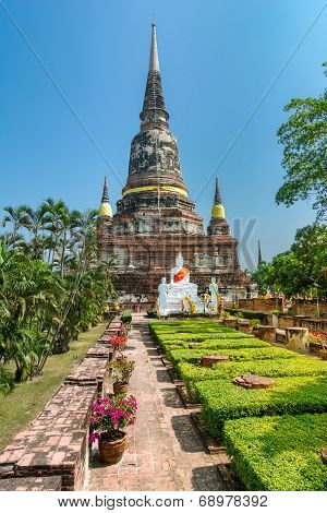 Pagoda at Wat Yai Chaimongkol, Ayuthaya,Thailand