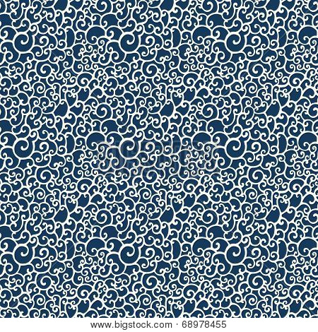 Seamless pattern with abstract doodle geometric ornament